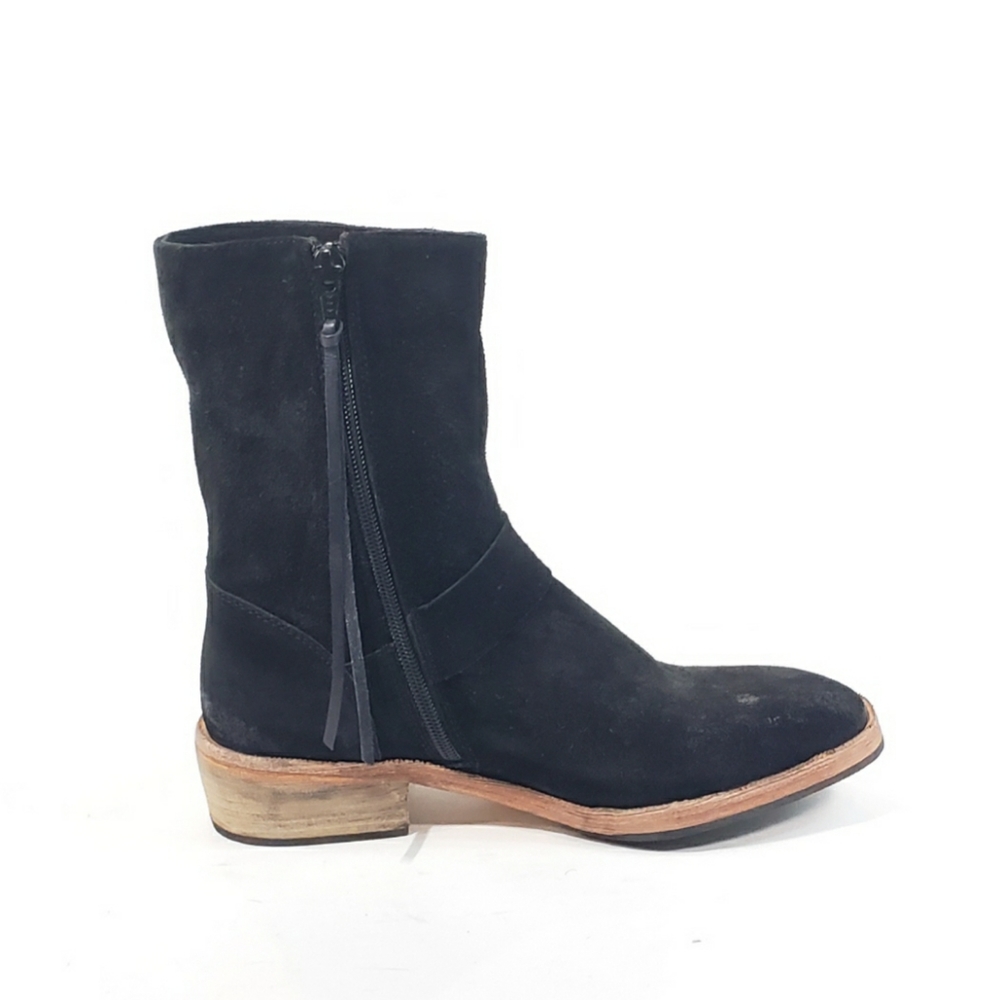 Free People Vienna Ankle Boots Harness Black Suede - Picture 2 of 9